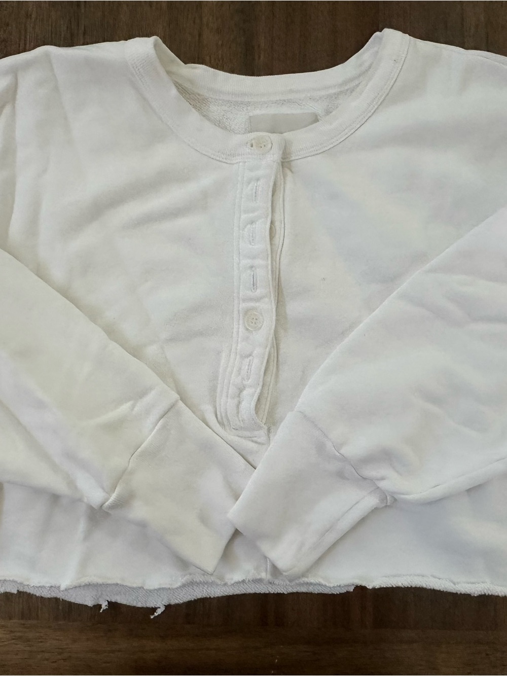 Citizens Of Humanity White Terry Pullover Sweatshirt cut off distressed - Picture 8 of 8